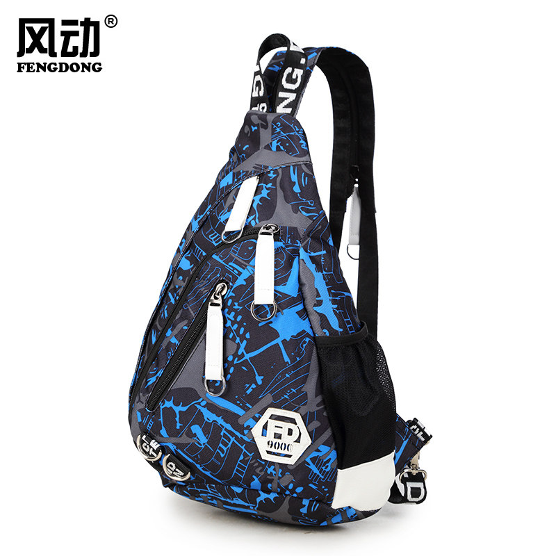 青少年新款男士胸包15-16-17-18-20岁男休闲运动单肩斜挎小背包潮