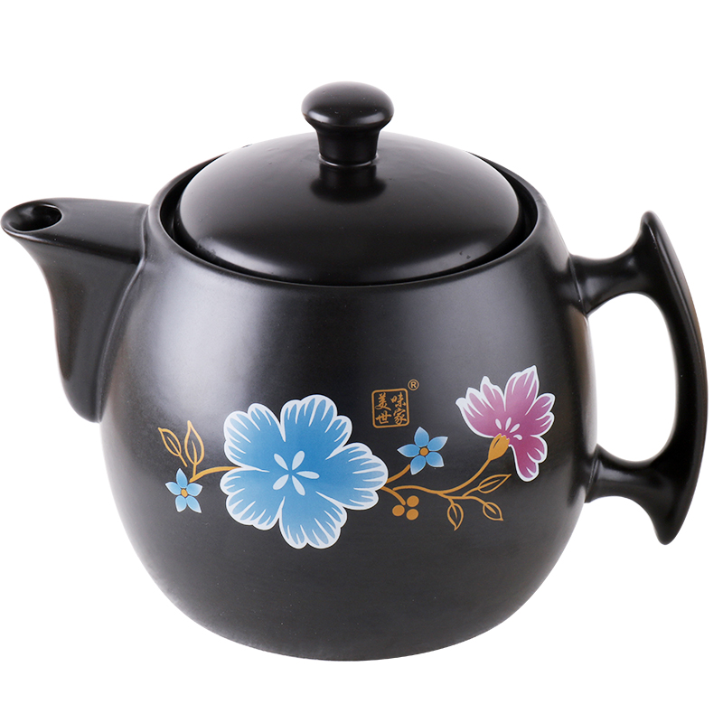 5 2 liters Two-liter Hot Pot Saucepan LIGHT WAVE OVEN BLACK CRYSTAL FURNACE SPECIAL PAN CERAMIC SAUCEPAN CASSEROLE CASSEROLE COOK CONGEE PAN STAY BROTH PAN