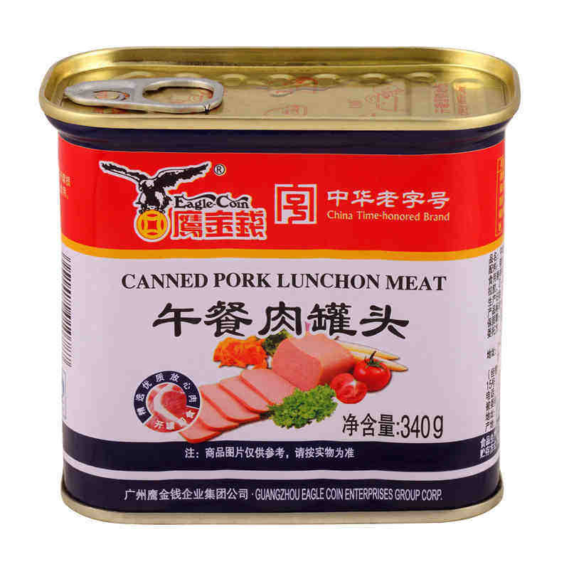 【天猫超市】Eagle Coin鹰金钱午餐肉罐头 340g/罐 开罐即食