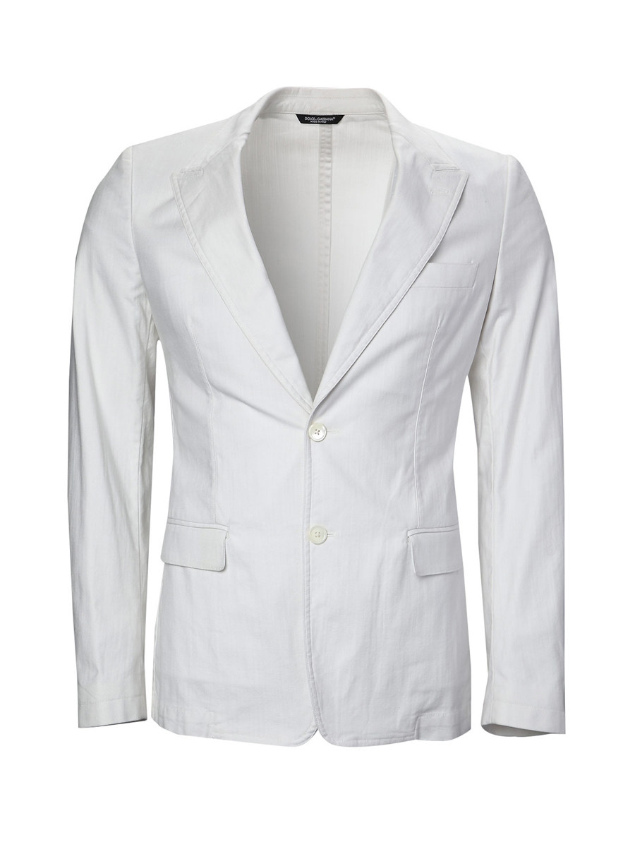 Dolce&Gabbana 白色戗驳领两粒扣休闲西装外套