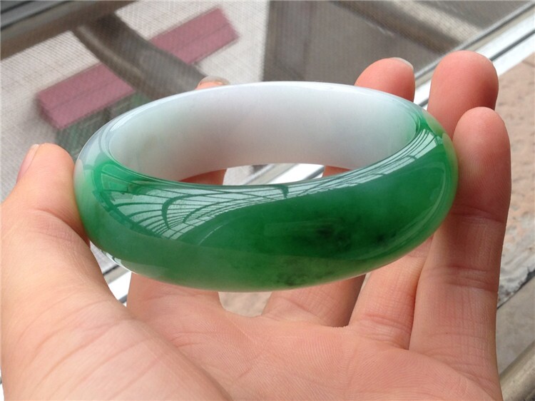 Jade bracelet women's natural Burmese jade bracelet ice species floating green flower female jade bracelet sun green jade bracelet