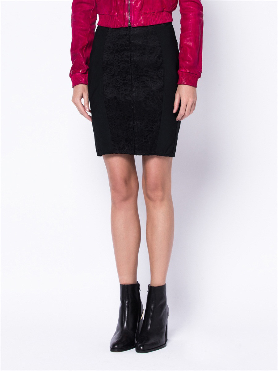 Dolce&Gabbana 黑色暗纹简洁半身裙