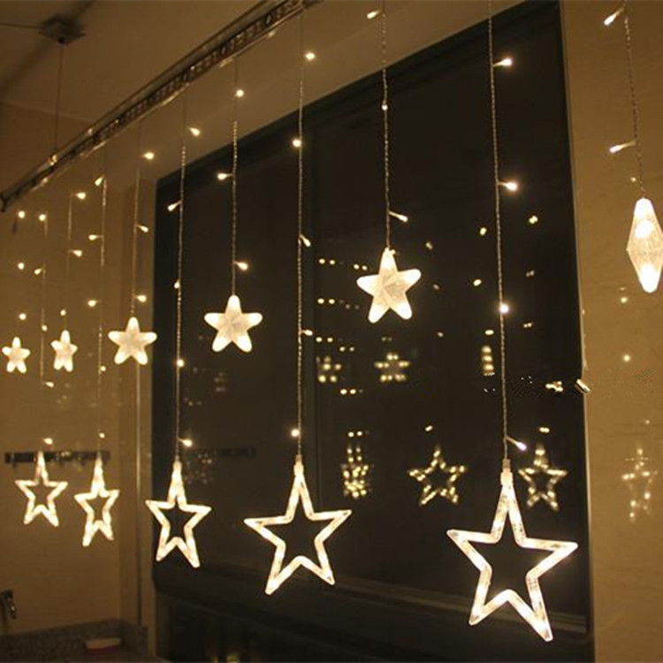 LED color light Flash light string curtain light Wedding room decoration Window decoration Store garden star curtain projection light