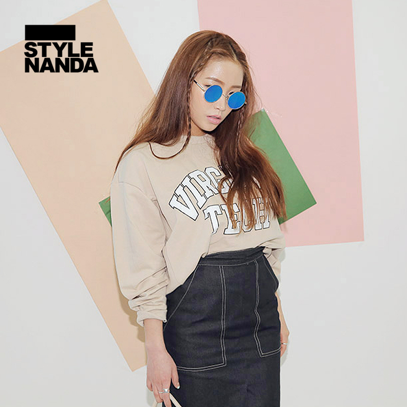 stylenanda 韩版 中缝前开叉H形半身裙