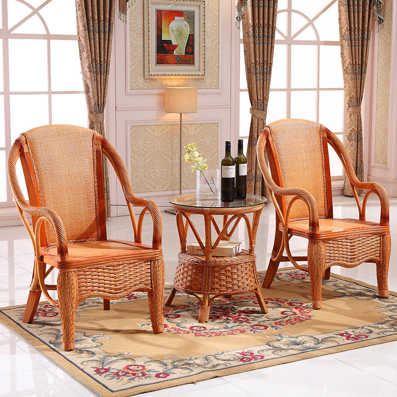 Vine Casual Chair Single Vine Chair Vine chair Cane Chair Vine Chair tea table Three sets of rattan chair rattan chair
