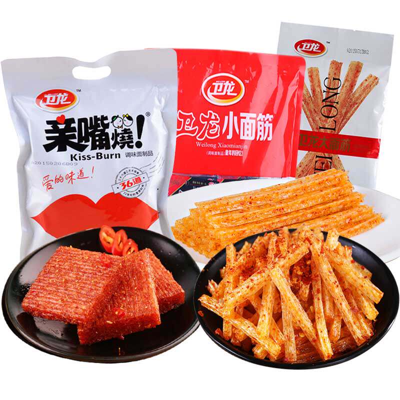 【天猫超市】卫龙大面筋小面筋亲嘴烧红烧牛肉味858g大礼包