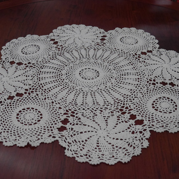 I love my home pure handmade crochet cotton lace hollow sofa towel round tablecloth white beige