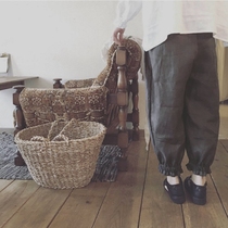 Linen Japan Wind Comfort Pure Linen Loose Light Cage Pants Casual 100 lap nine Pants Bungles Pants for a panty summer
