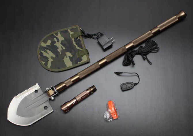 Mountain pig engineer shovel multi-functional shovel folding iron pull outdoor shovel camping shovel combination tool shovel enhanced version