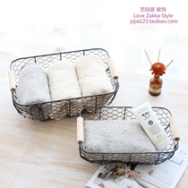 Factory direct zakka hand woven wire mesh creative weaving IKEA iron storage basket desktop utility basket