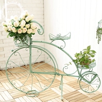 European-style country personality creative Wrought iron bicycle flower frame Courtyard villa model room decoration ornaments miscellaneous goods