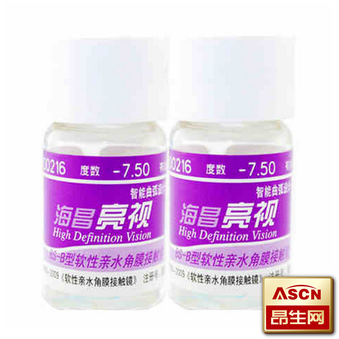 买2送盒 海昌隐形眼镜 亮视智能曲弧近视镜 年抛1片装TF