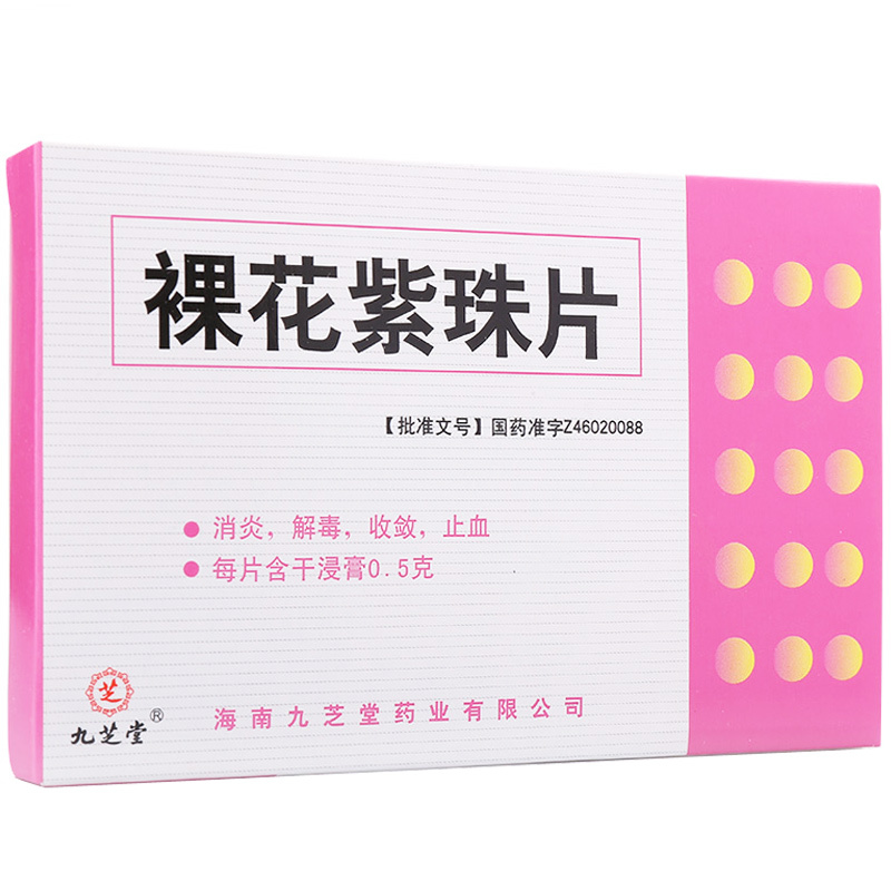 九芝堂 裸花紫珠片 0.5g*24片/盒