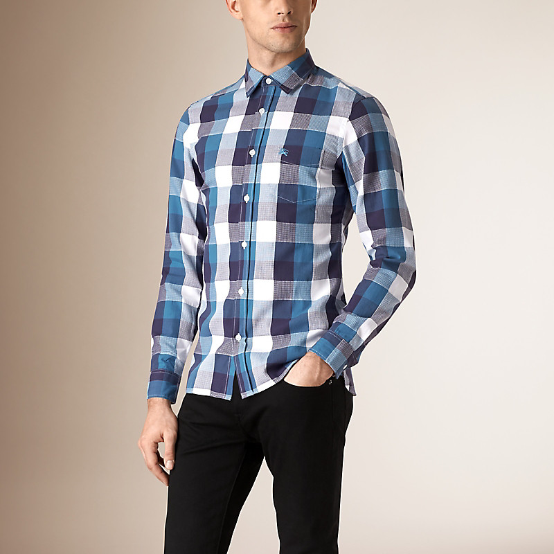 BURBERRY/博柏利常规剪裁方格棉质衬衫 40054671