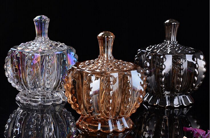 Glass-City Modern Glazed Crystal Glass Candy Jar Containing Jar Crystal Glass Nanoplated Material