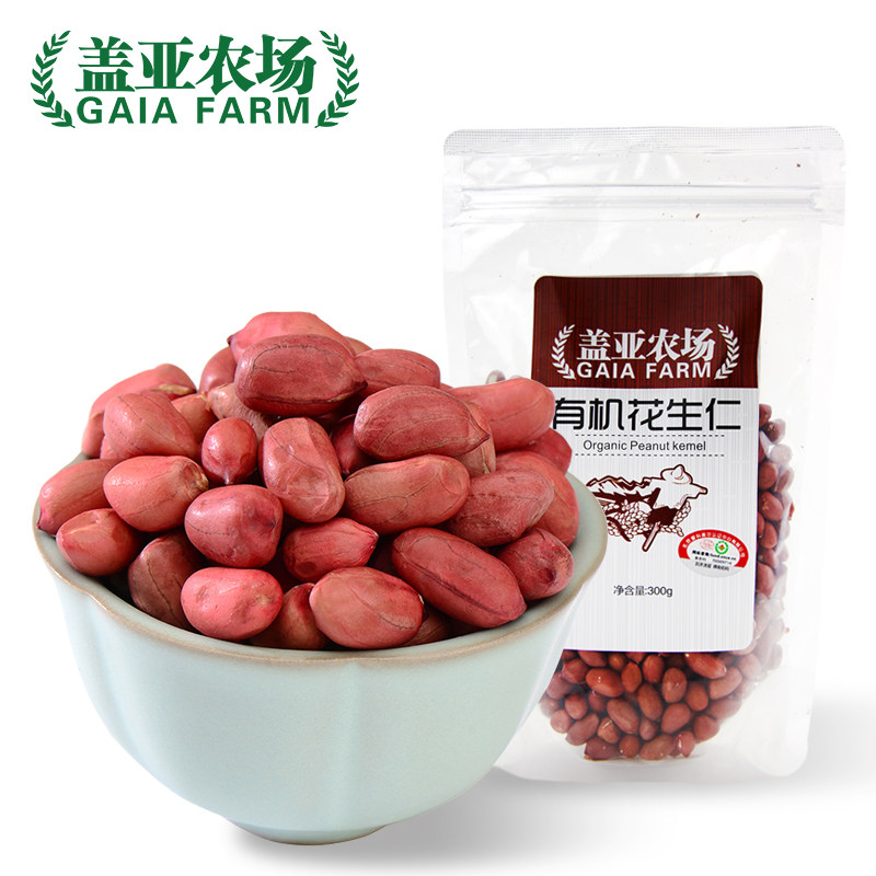 【天猫超市】盖亚农场花生300g 东北杂粮有机红花生 新老装随机