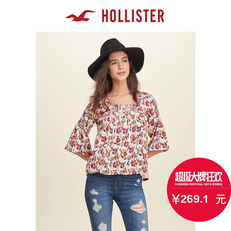 Hollister 2016春装新款索环流苏上衣 女 121923