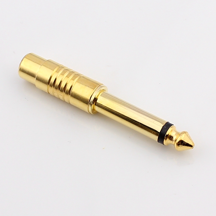 Metal Gold Plated 6 5 Single Sound Transfer Lotus Mother 6 5 Turns RCA Adapter Tuning Bench Audio Adapter