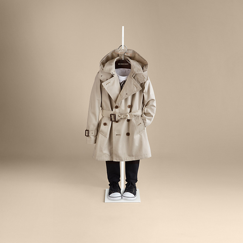 Burberry博柏利 棉质斜纹连帽Trench风衣 39325661
