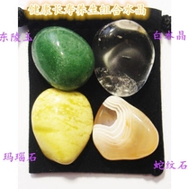 Healthy Receptive Crystal Combination Spiritual Repair Yearly Longevity Star Mana East Green Jade White Crystal Snake Rookstones