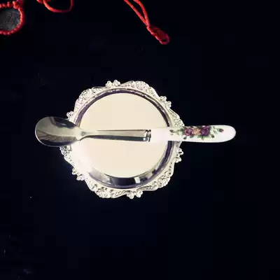 Export high-grade European stainless steel coffee spoon painted ceramic handle elegant and more creative tableware cute dessert spoon