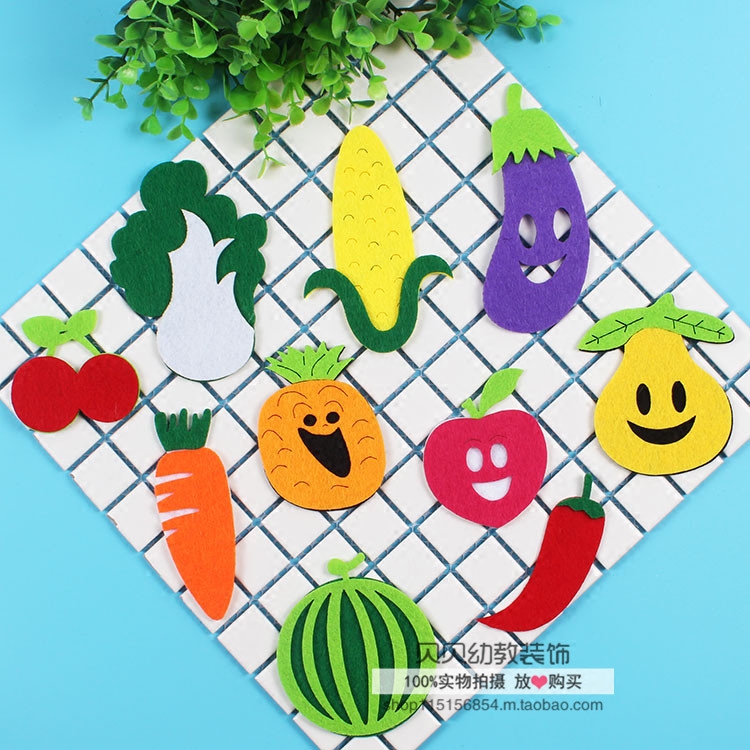 Kindergarten Environment Placement Classroom Class Culture Wall Decoration Wall Decoration Wall Sticking Unwoven Cloth Simulation Solid Vegetable Fruit Paste