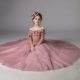 Cô gái máy chủ buổi tối ăn mặc công chúa váy hoa cô gái fluffy sợi một vai trang phục đàn piano trang phục 2018 mới quần áo trẻ em hàn quốc Váy trẻ em