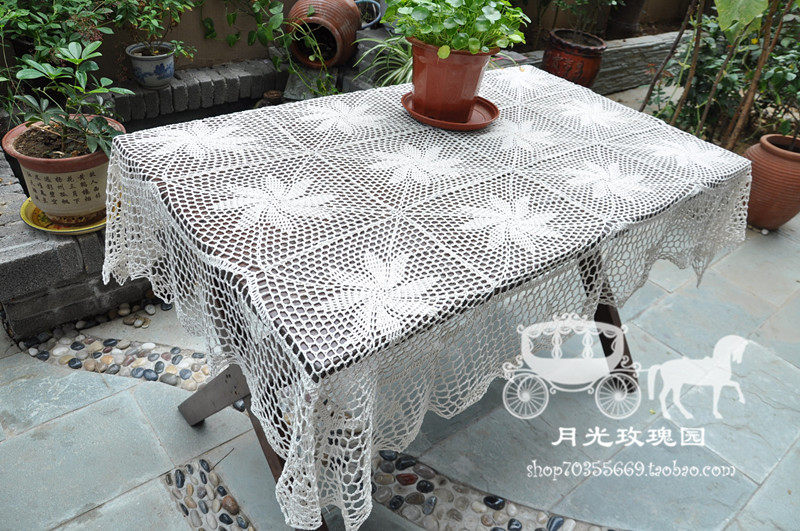 Export to Europe and the United States*beige hand hook needle 130*170 rectangular tablecloth