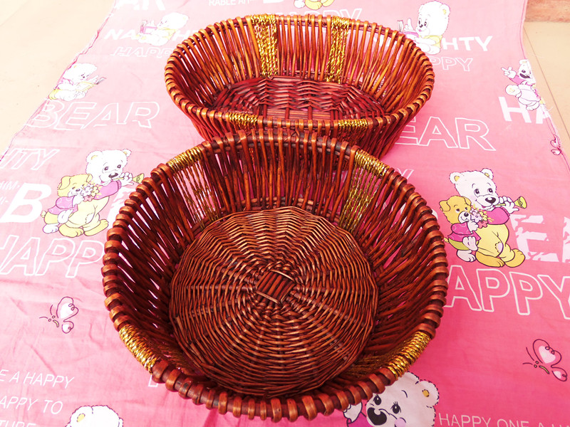 Wicker fruit and vegetable basket display basket fruit plate rattan vegetable fruit and vegetable basket bread basket woven basket can be customized