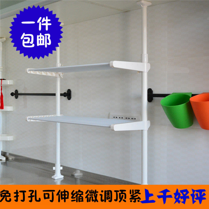 Stand tall, punch-free, nail-free, kitchen oven, pots and pans, seasoning rack, double-layer storage rack