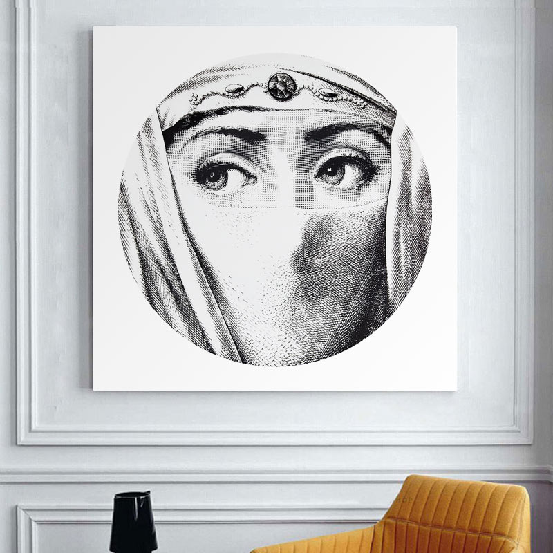 Popular single thick plate character plane cloth pattern background wall sofa modern decorative painting new Lannes