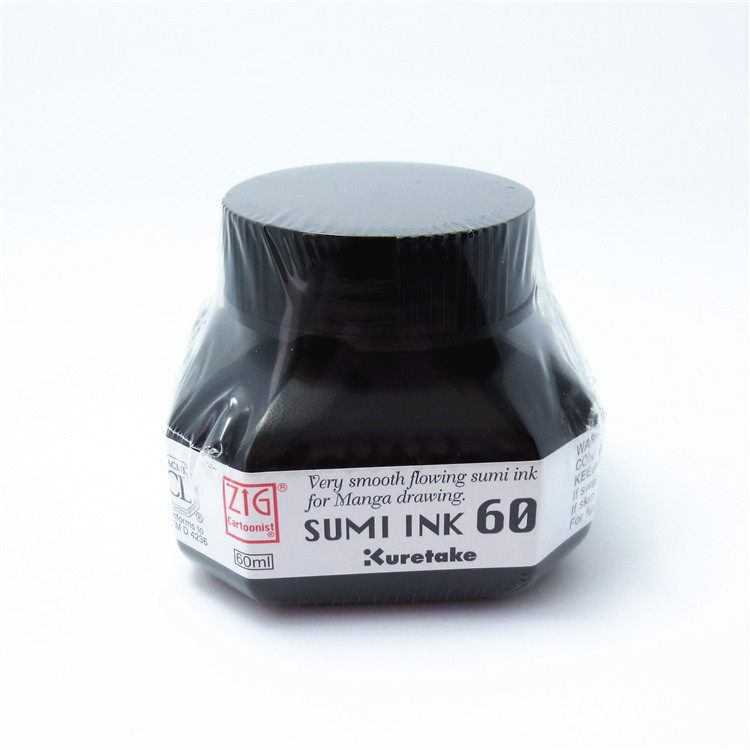 Japan Wu Taku SUMI INK60 Katong Comics Special ink-tobacco gray ink glue series Fast dry non-diffuse ink