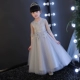 Trẻ em công chúa váy cô gái dài tay phồng sợi sinh nhật hoa cô gái nhỏ chủ trang phục piano màu xám mùa thu
