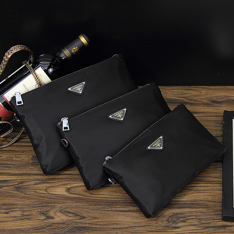 Men Business Handbag Large Capacity Oxford Bummer Bag Letter Enveloping Men's Hand Grip Bag Clip Nylon Casual Boomer Bag