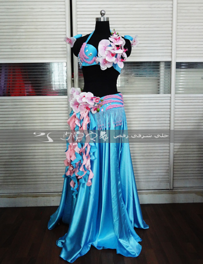 Belly dance with a dress for a meritocratic butterfly and a peach red performance suit superfairy superb-Taobao