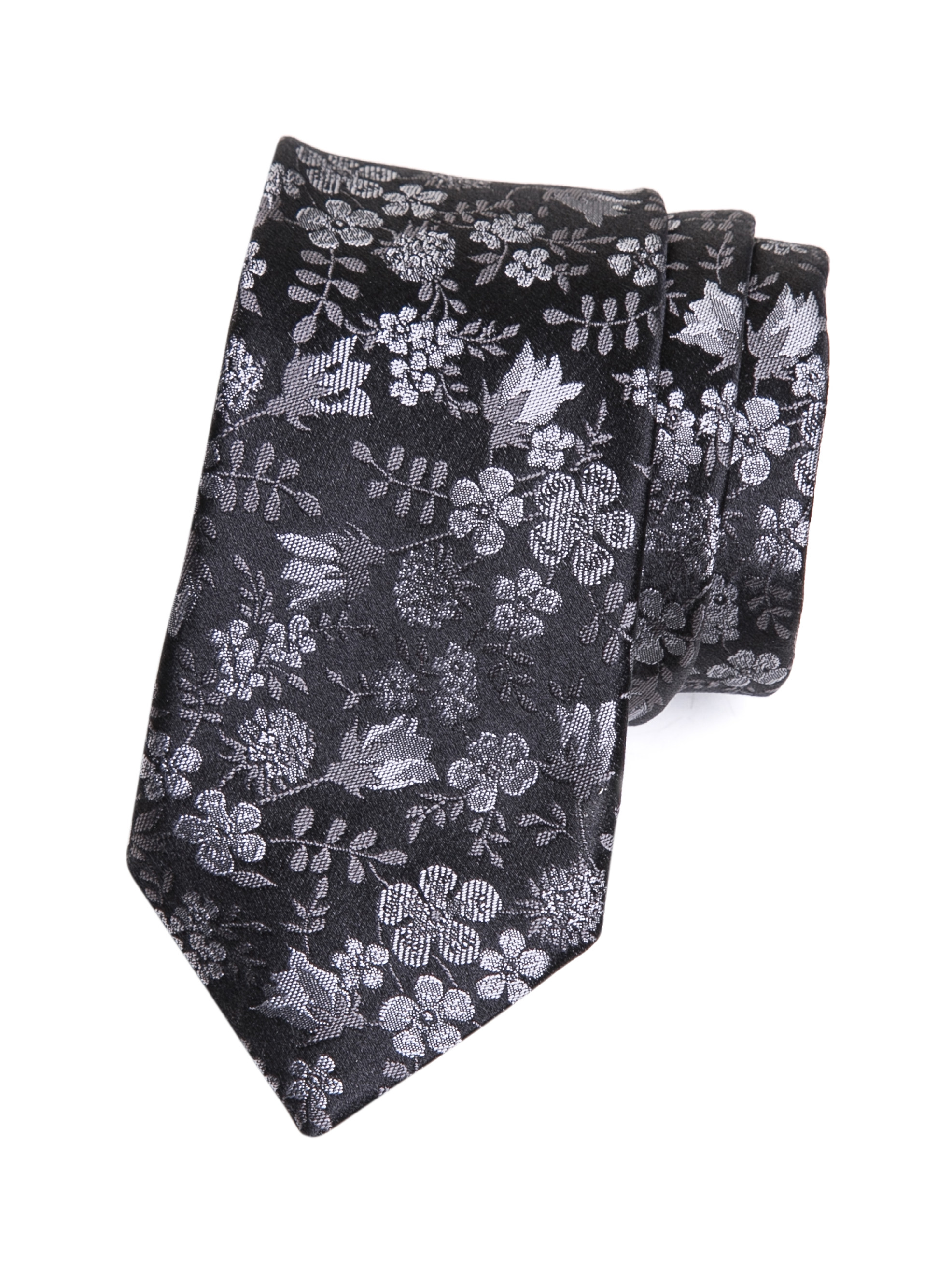 Dolce&Gabbana 灰色花朵提花领带