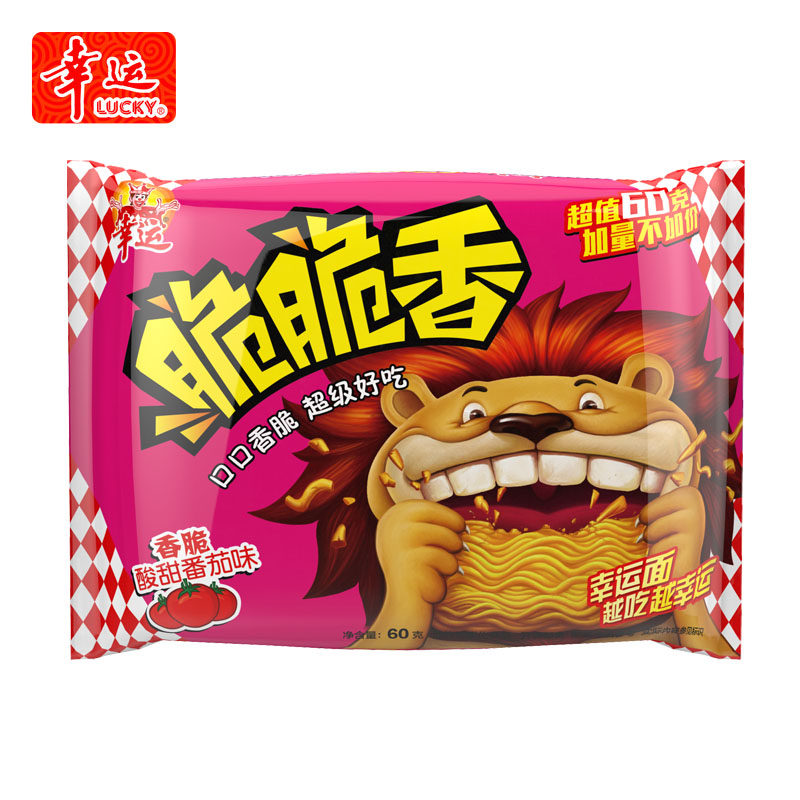 【天猫超市】幸运方便面脆脆香酸甜番茄味60g 干脆面 新装上市