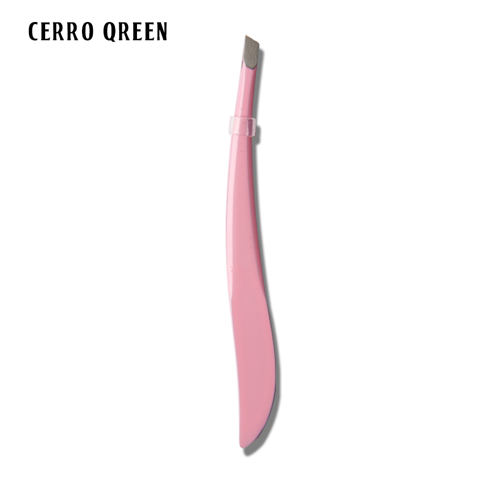 Cerro Qreen彩妆工具 cerro qreen弯刀形眉夹 镊子 粉色款