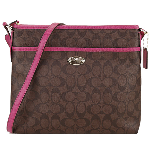 COACH 椭圆Logo缇花PVC方型斜背 PayEasy官网直邮