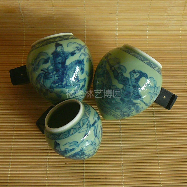 Three Kingdoms [Sê-ri Xạ thủ vẽ tay] Có thể thức ăn cho chim / Thrush Bird Cup - Chim & Chăm sóc chim Supplies