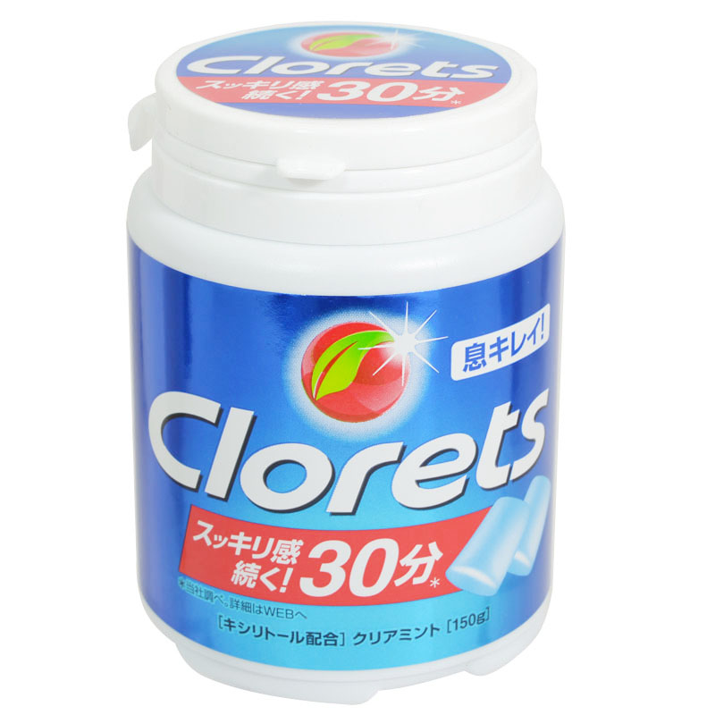【日本直邮】日本Clorets清凉薄荷口香糖150g瓶装约100粒