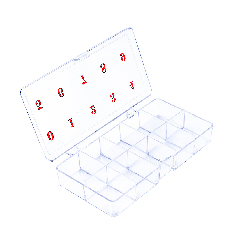 KaSi10格指甲贴饰品甲片盒 假指甲甲片钻饰贴花水钻收纳美甲工具