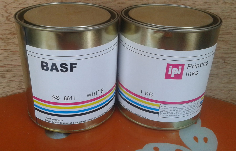 Shifeng silk screen printing equipment store BASF printing ABS ink SS 8611 WHITE1KG