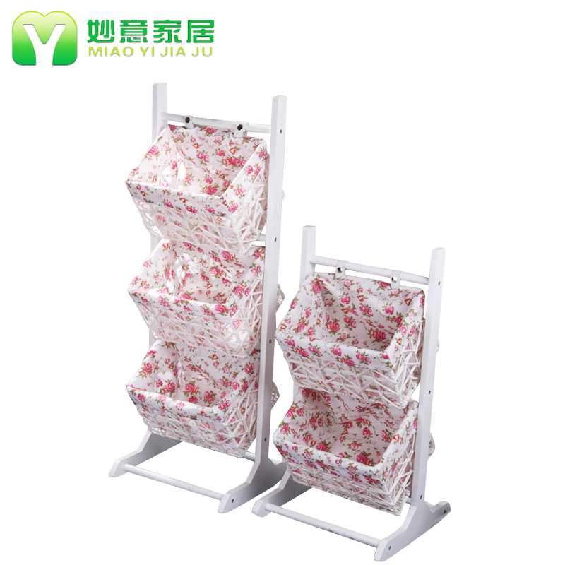 Wonderful solid wood flower rack book rack magazine rack floor pastoral book rack European simple solid wood flower rack multi-layer