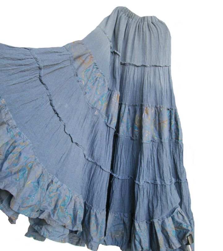 2 tie-dye skirts 110 yuan clearance treatment tie-dye skirt ethnic style hand-dyed cotton big swing half-length skirt ~ simple