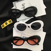 New Net red with sunglasses round face retro personality Zhou Yangqing same sunsun glasses female salted egg Superman glasses tide