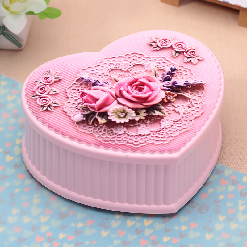 Heart-shaped Jewelry Music Box Dancing Ballet Girl Octaonic Box Rotating Creative Girl Child Happy Birthday