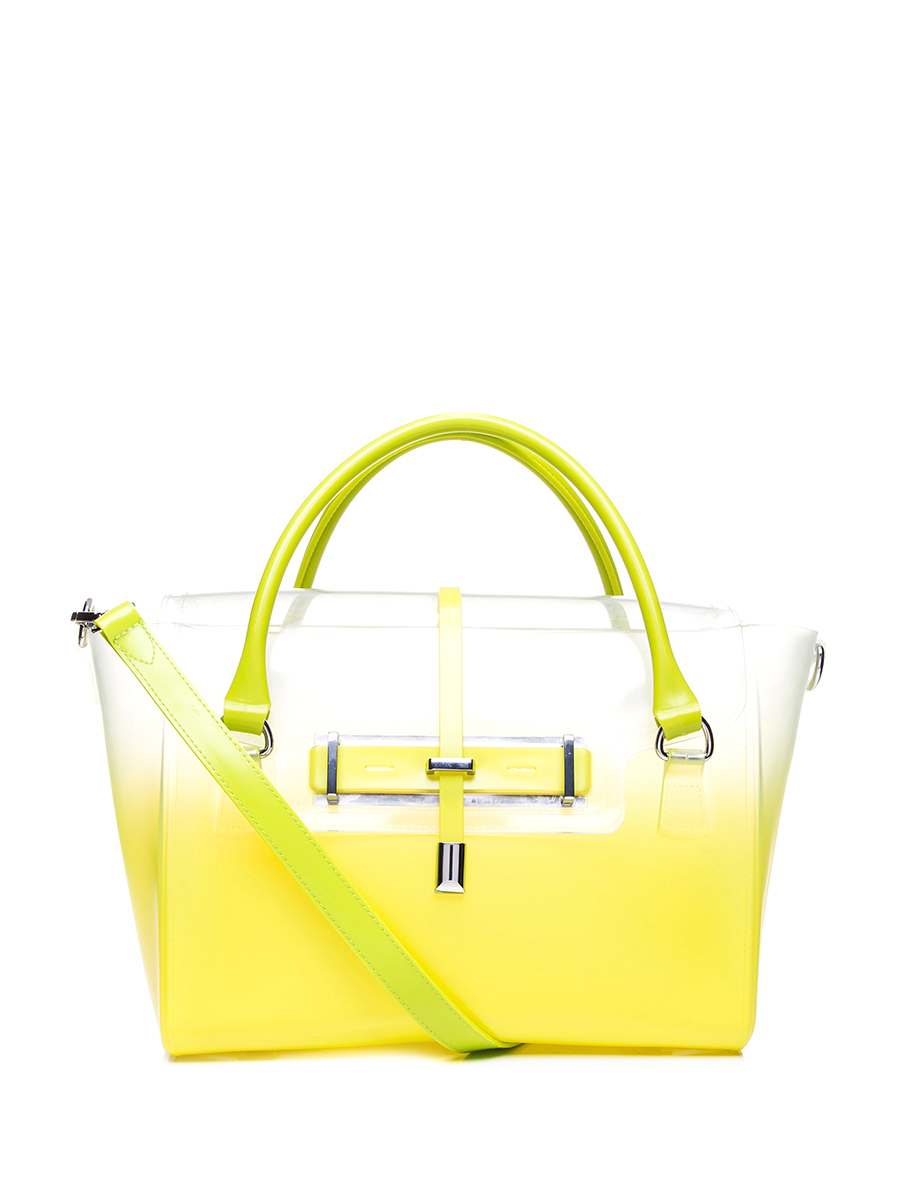 VINCE CAMUTO 渐变荧光黄襻带饰手提肩包