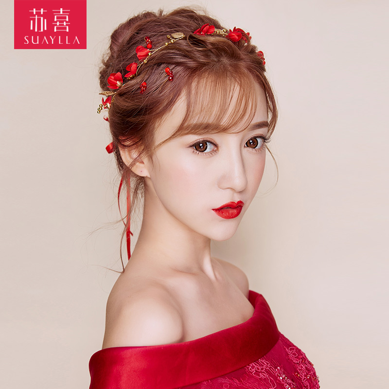 Usd 27 75 2018 New Korean Bride Headdress Hair Band Short 2018 New Korean Bride Headdress Hair Band Short Dress Red Sen Department Of The United