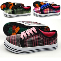 Qingdao Double Star Girls Canvas Shoes Lace-up Low-top Pupils Cloth Shoes Flat-bottomed Childrens Shoes Spring and Autumn